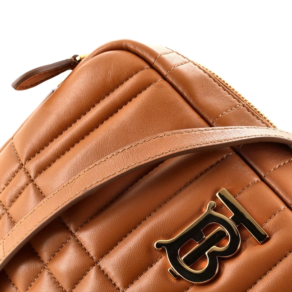 Burberry Tan Quilted Leather Crossbody Bag MINI - Picture 6 of 10